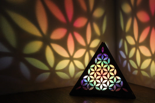 Pyramid - Flower of Life - Rainbow